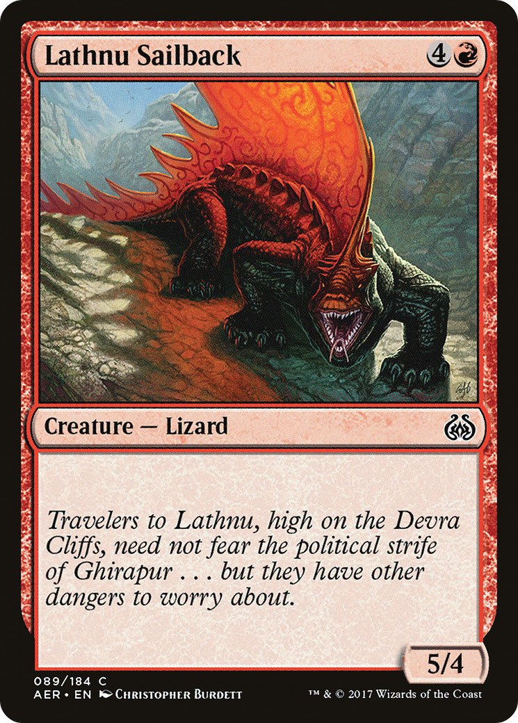 Image of Lathnu Sailback (AER-089) - Aether Revolt Foil