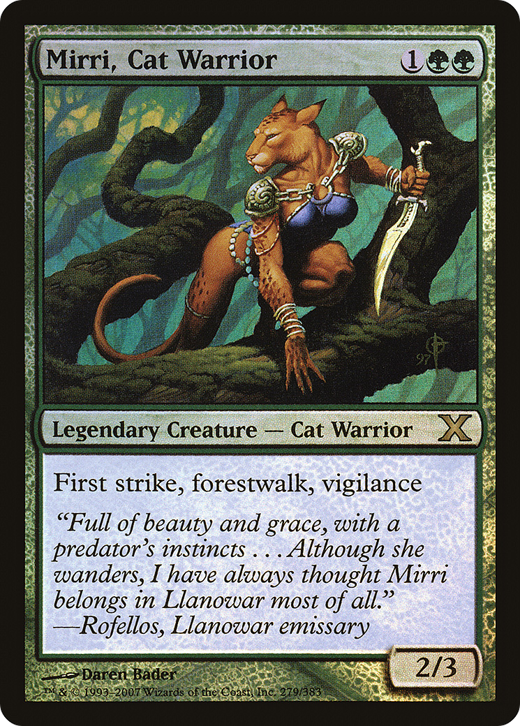 Image of Mirri, Cat Warrior (10E-279★) - Tenth Edition Foil