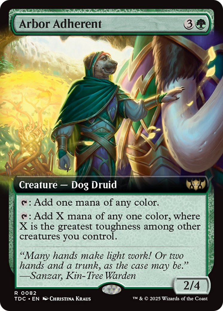 Image of Arbor Adherent (Extended Art) (TDC-082) - Commander: Tarkir: Dragonstorm: (Extended Art)