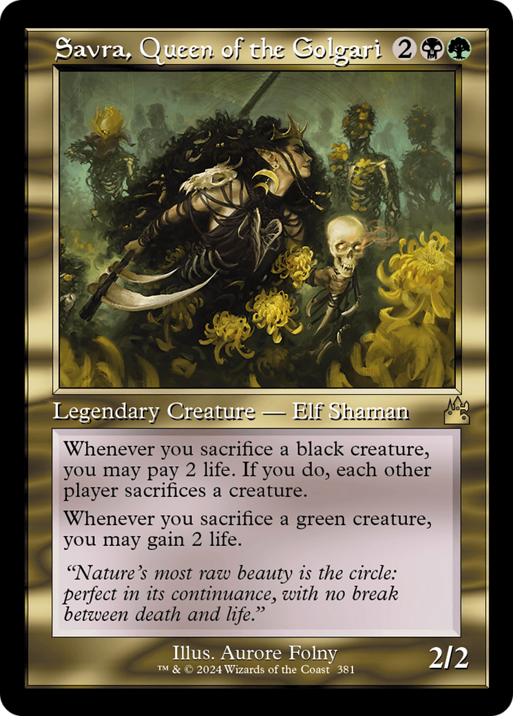 Image of Savra, Queen of the Golgari (Retro Frame) (RVR-381) - Ravnica Remastered Foil