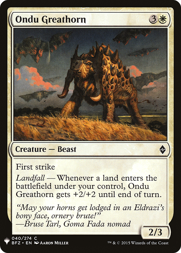Image of Ondu Greathorn (LIST-040) - The List