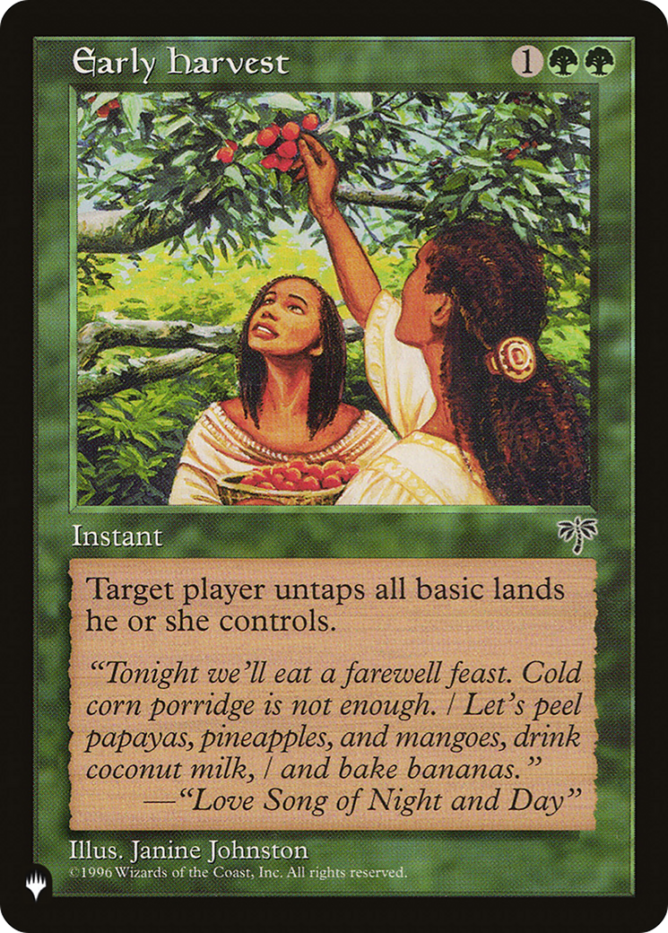 Image of Early Harvest (LIST-) - The List