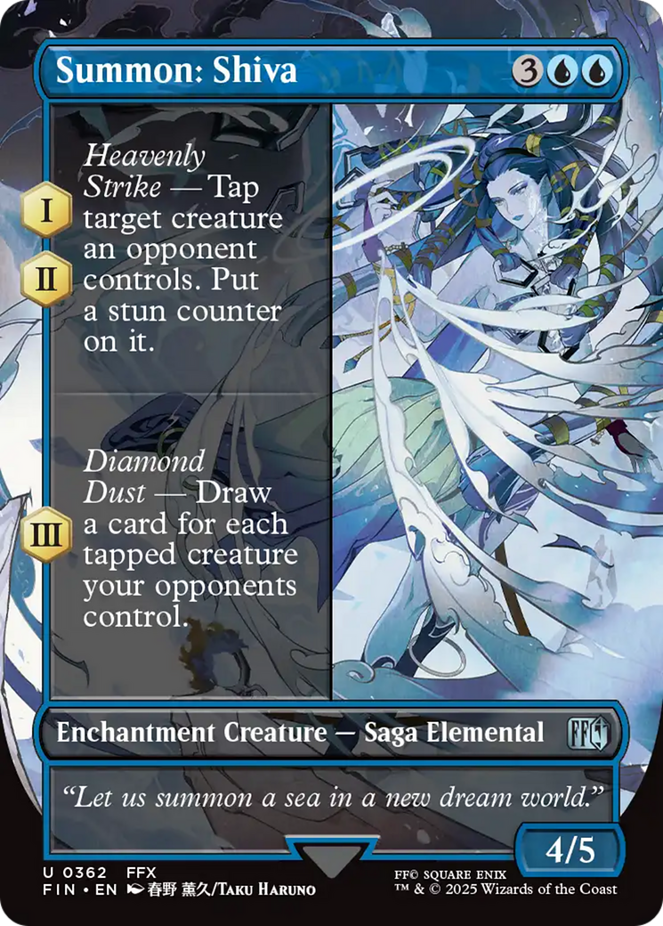 Image of Summon: Shiva (Borderless) (FIN-362) - FINAL FANTASY: (enchantment) (Borderless) Foil