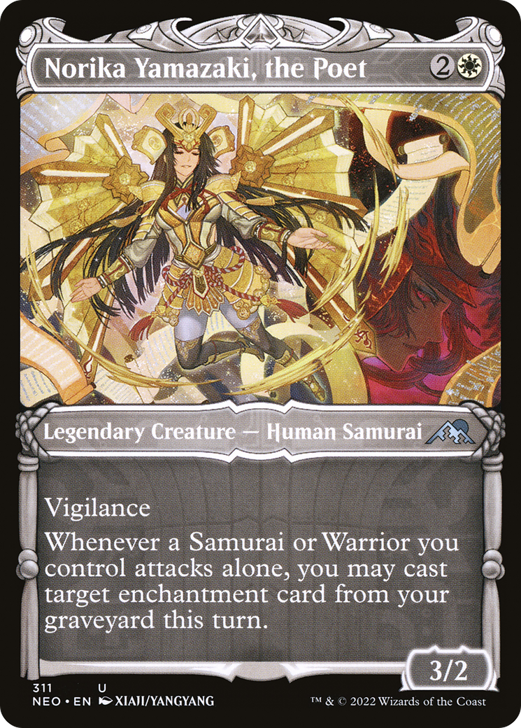 Image of Norika Yamazaki, the Poet (Showcase) (NEO-311) - Kamigawa: Neon Dynasty: (Showcase) Foil