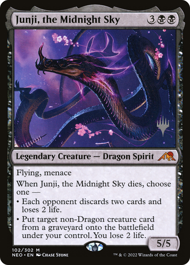 Image of Junji, the Midnight Sky (PPNEO-102P) - Kamigawa: Neon Dynasty Promos Foil