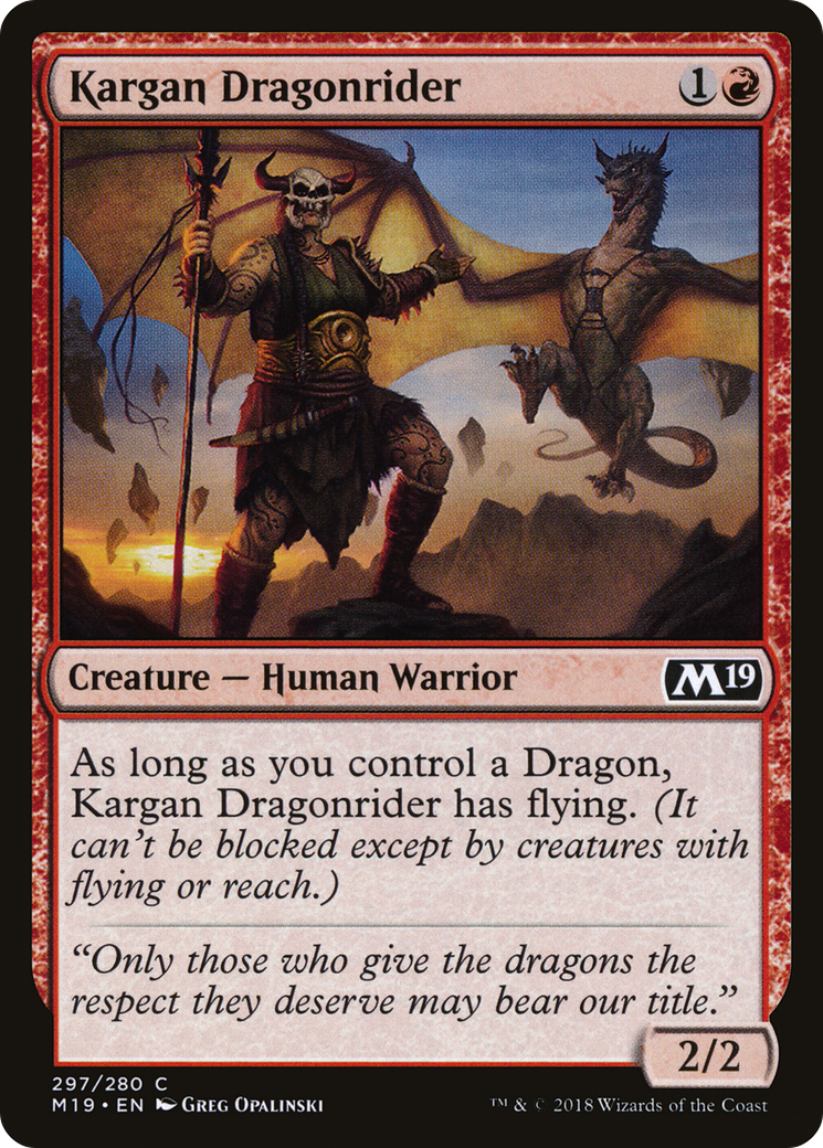 Image of Kargan Dragonrider (M19-297) - Core Set 2019
