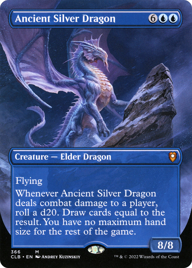 Image of Ancient Silver Dragon (Borderless) (CLB-366) - Commander Legends: Battle for Baldur's Gate (Borderless)