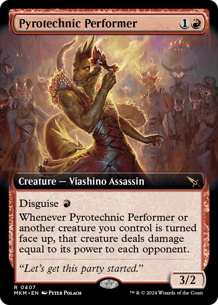 Image of Pyrotechnic Performer (Extended Art) (MKM-407) - Murders at Karlov Manor: (Extended Art) Foil