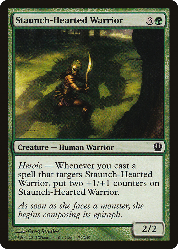 Image of Staunch-Hearted Warrior (THS-179) - Theros Foil