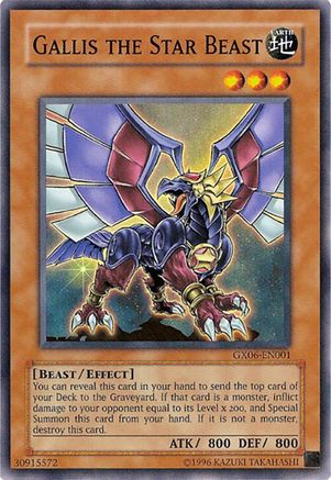 Image of Gallis the Star Beast (GX06-EN001) - Yu-Gi-Oh! GX Tag Force Promotional Cards Limited