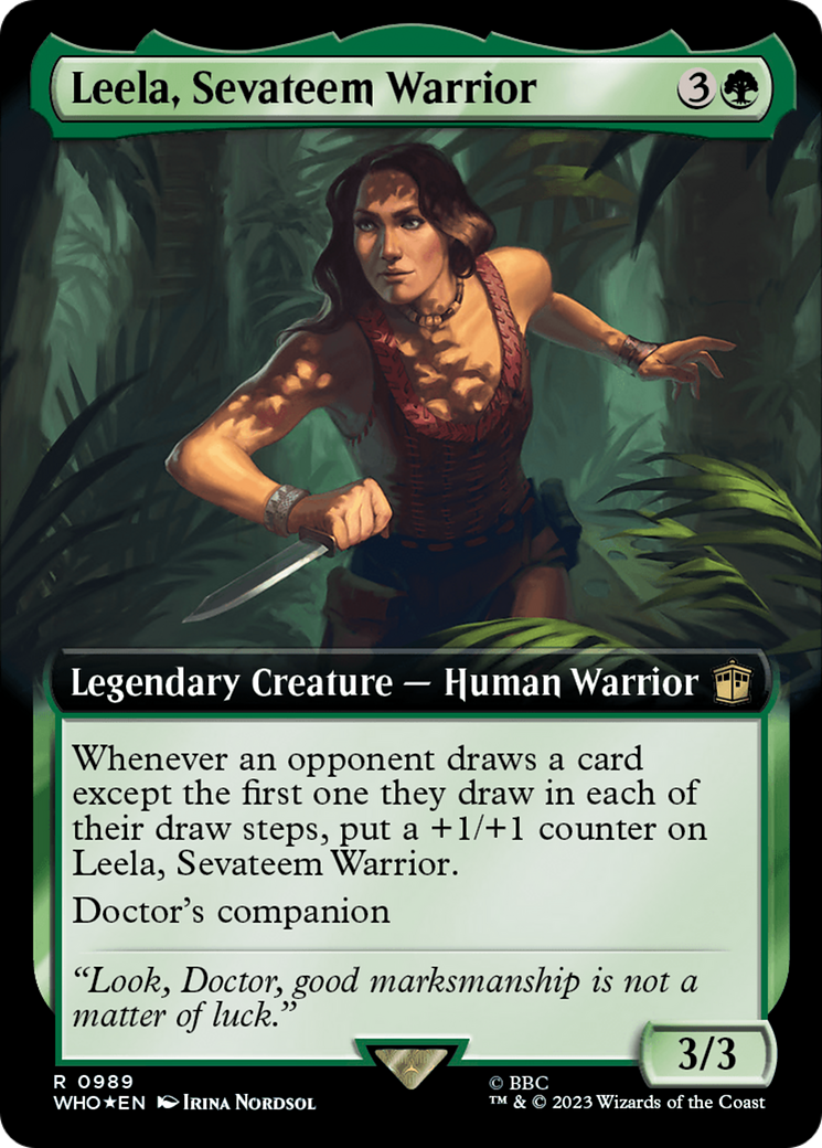 Image of Leela, Sevateem Warrior (Extended Art) (Surge Foil) (WHO-989) - Doctor Who: (Extended Art) Foil