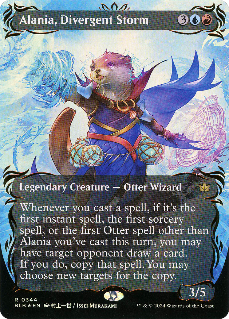 Image of Alania, Divergent Storm (Borderless) (Raised Foil) (BLB-344) - Bloomburrow: (Showcase) (Borderless) Foil