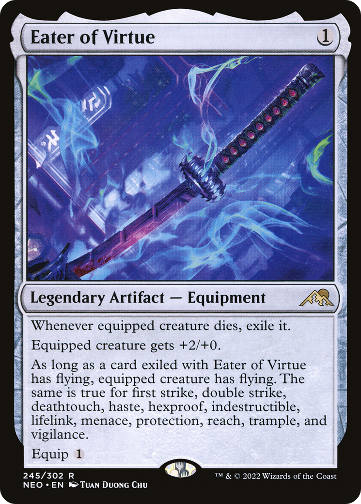 Image of Eater of Virtue (NEO-245) - Kamigawa: Neon Dynasty Foil