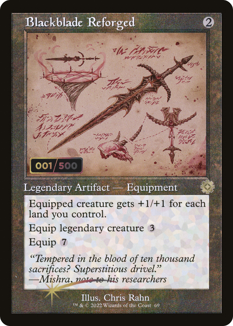 Image of Blackblade Reforged (Schematic) (Serial Numbered) (BRR-069) - The Brothers' War Retro Artifacts Foil