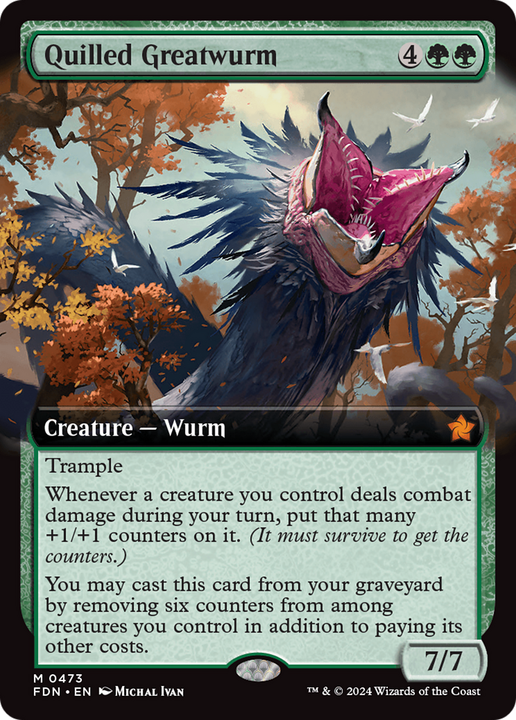 Image of Quilled Greatwurm (Extended Art) (FDN-473) - Foundations: (Extended Art)