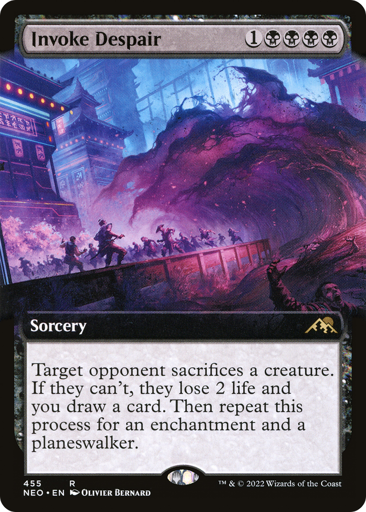 Image of Invoke Despair (Extended Art) (NEO-455) - Kamigawa: Neon Dynasty: (Extended Art) Foil