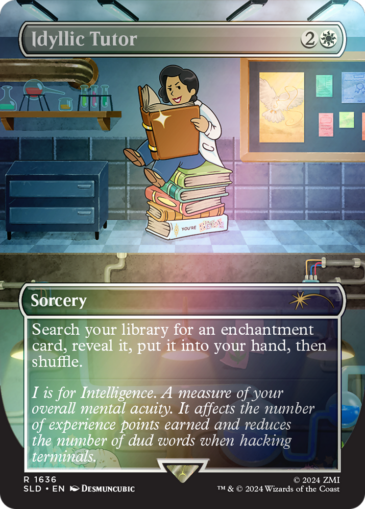 Image of Idyllic Tutor (1636) (Rainbow Foil) (SLD-1636★) - Secret Lair Drop (Borderless) Foil