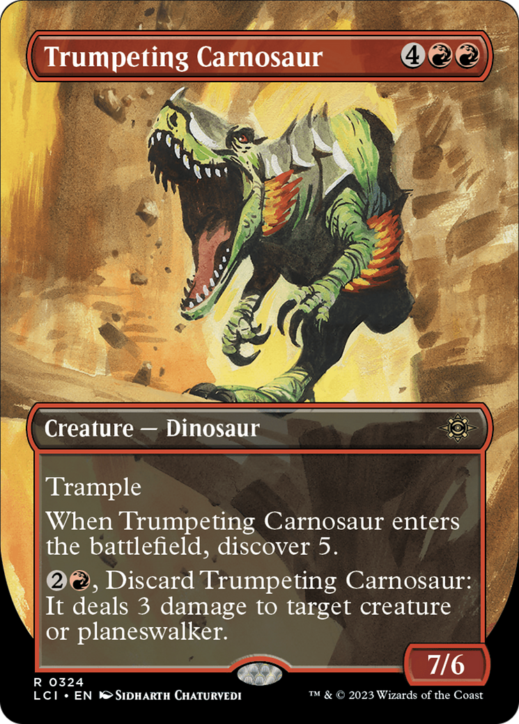Image of Trumpeting Carnosaur (Borderless) (LCI-324) - The Lost Caverns of Ixalan (Borderless)
