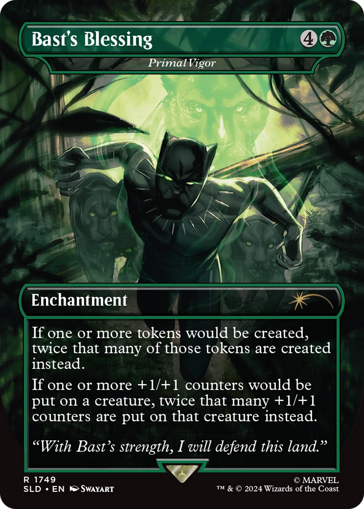 Image of Primal Vigor (SLD-1749) - Secret Lair Drop / Bast's Blessing (Borderless) Foil