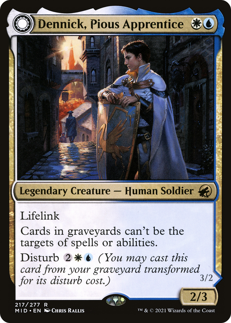 Image of Dennick, Pious Apprentice (MID-217) - Innistrad: Midnight Hunt: (Double Faced Transform)