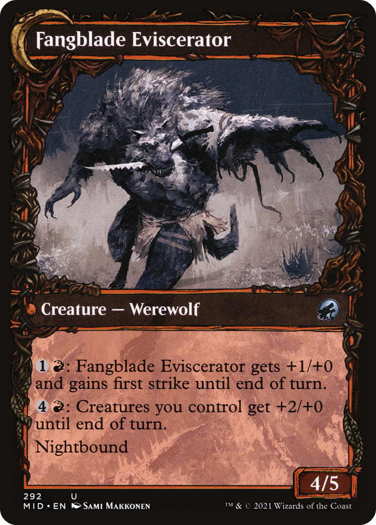 Image of Fangblade Brigand (Showcase) (MID-292) - Innistrad: Midnight Hunt: (Showcase, Double Faced Transform) Foil
