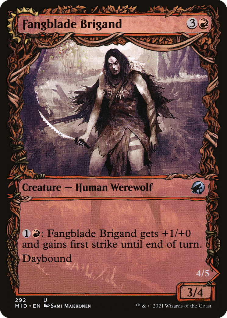 Image of Fangblade Brigand (Showcase) (MID-292) - Innistrad: Midnight Hunt: (Showcase, Double Faced Transform)