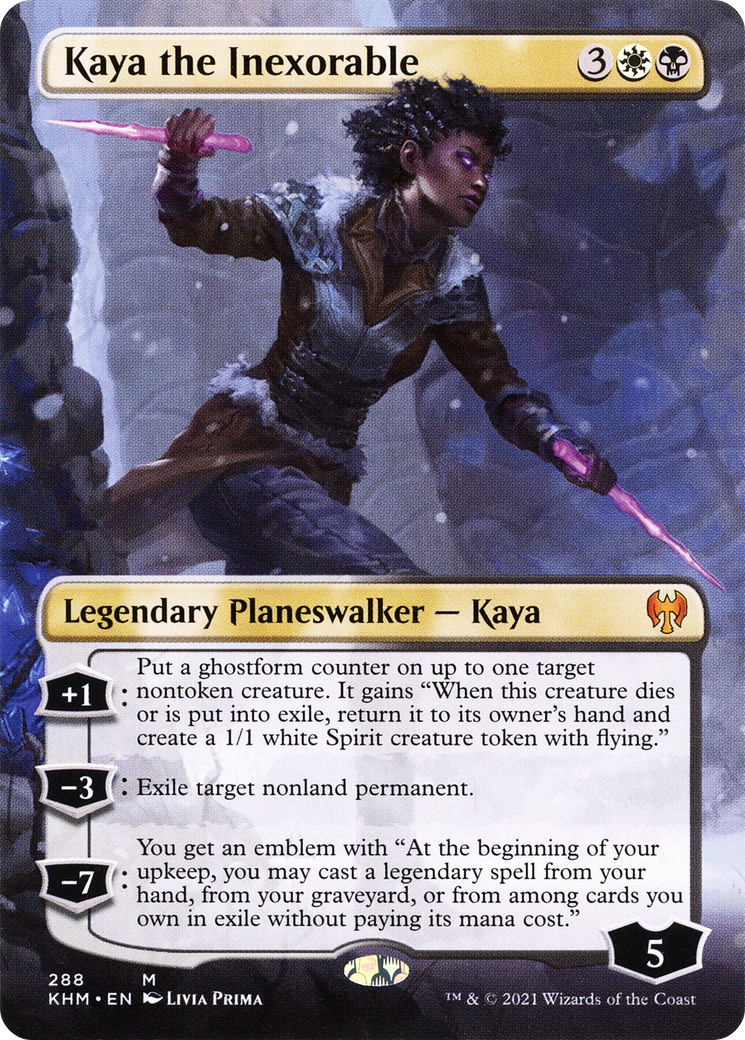 Image of Kaya the Inexorable (Borderless) (KHM-288) - Kaldheim (Borderless)