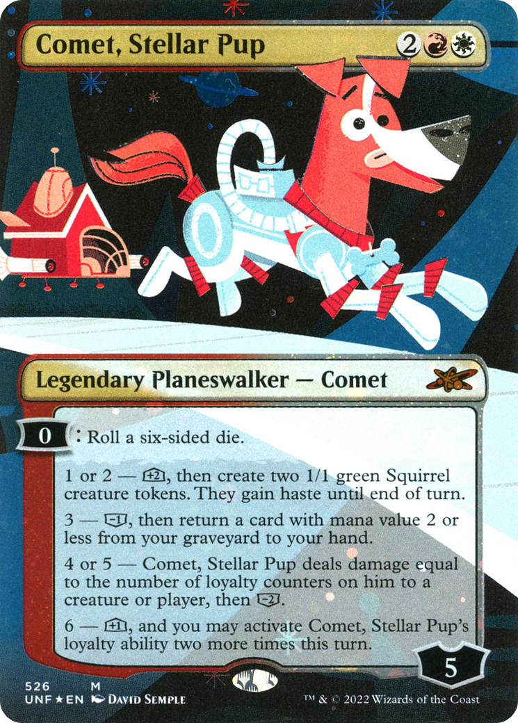 Image of Comet, Stellar Pup (Borderless) (Galaxy Foil) (UNF-526) - Unfinity (Borderless) Foil