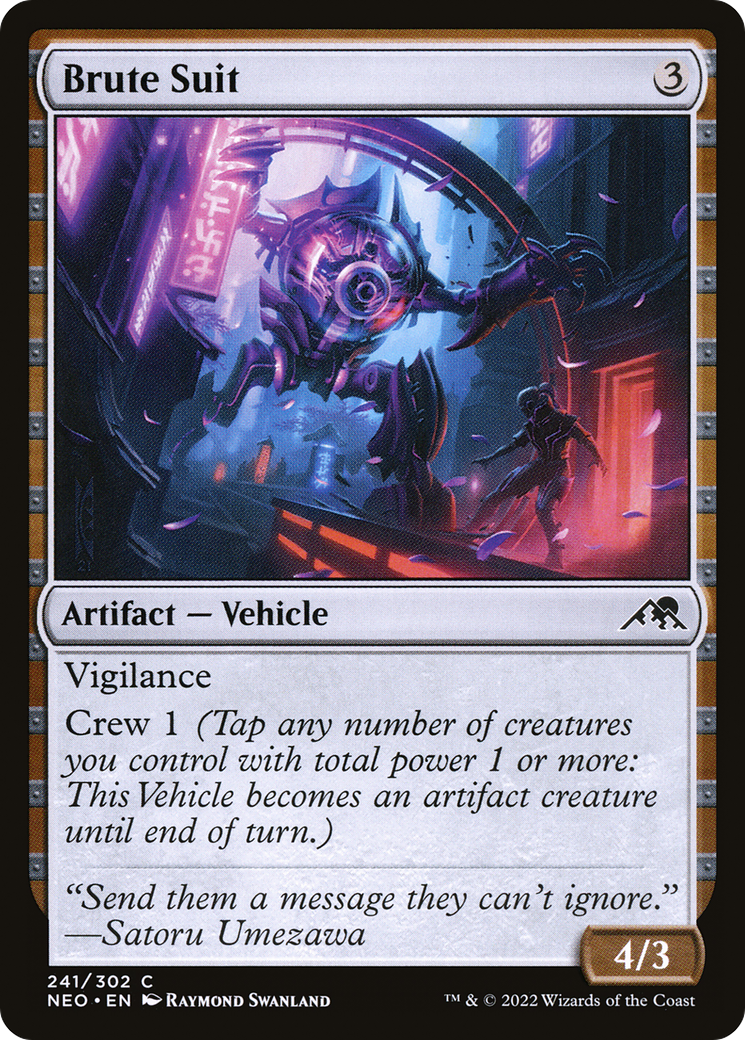 Image of Brute Suit (NEO-241) - Kamigawa: Neon Dynasty Foil