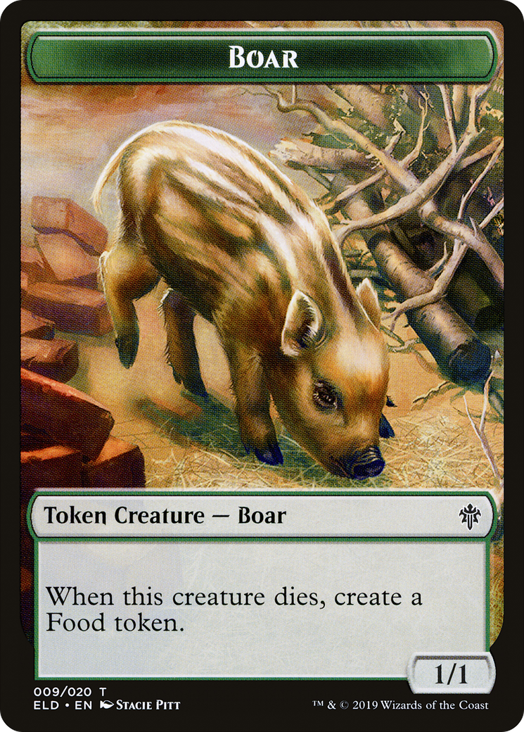 Image of Boar (TELD-009) - Throne of Eldraine Tokens