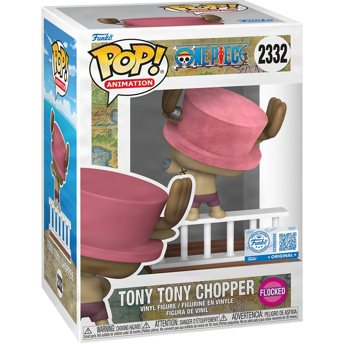 Image of One Piece Straw Hat Pirates Tony Tony Chopper Flocked Funko Pop! Vinyl Figure #2332 - Entertainment Earth Exclusive