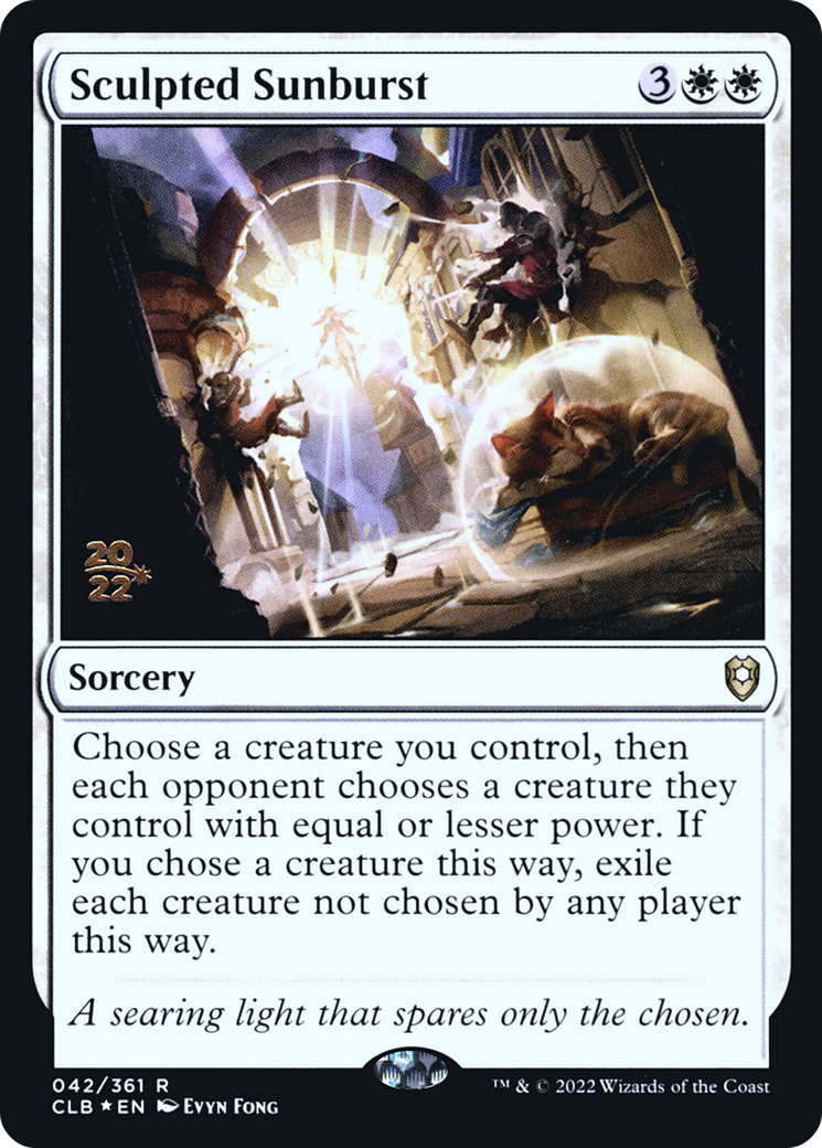 Image of Sculpted Sunburst (PRE-042) - Battle for Baldur's Gate Promos Foil