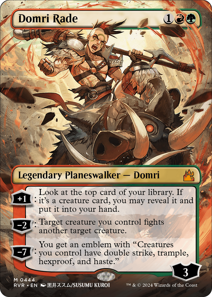 Image of Domri Rade (Anime Borderless) (RVR-444) - Ravnica Remastered (Borderless) Foil
