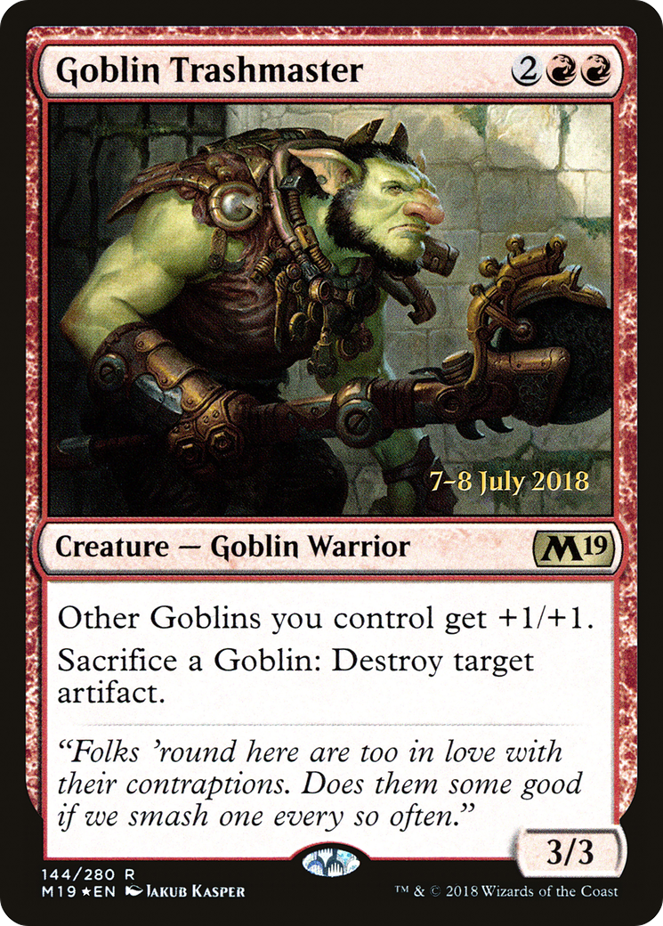 Image of Goblin Trashmaster (PRE-144) - Core Set 2019 Promos Foil