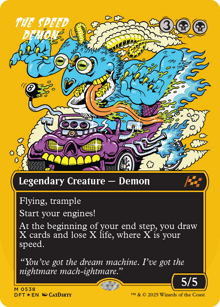 Image of The Speed Demon (Borderless) (First-Place Foil) (DFT-538) - Aetherdrift (Borderless) Foil