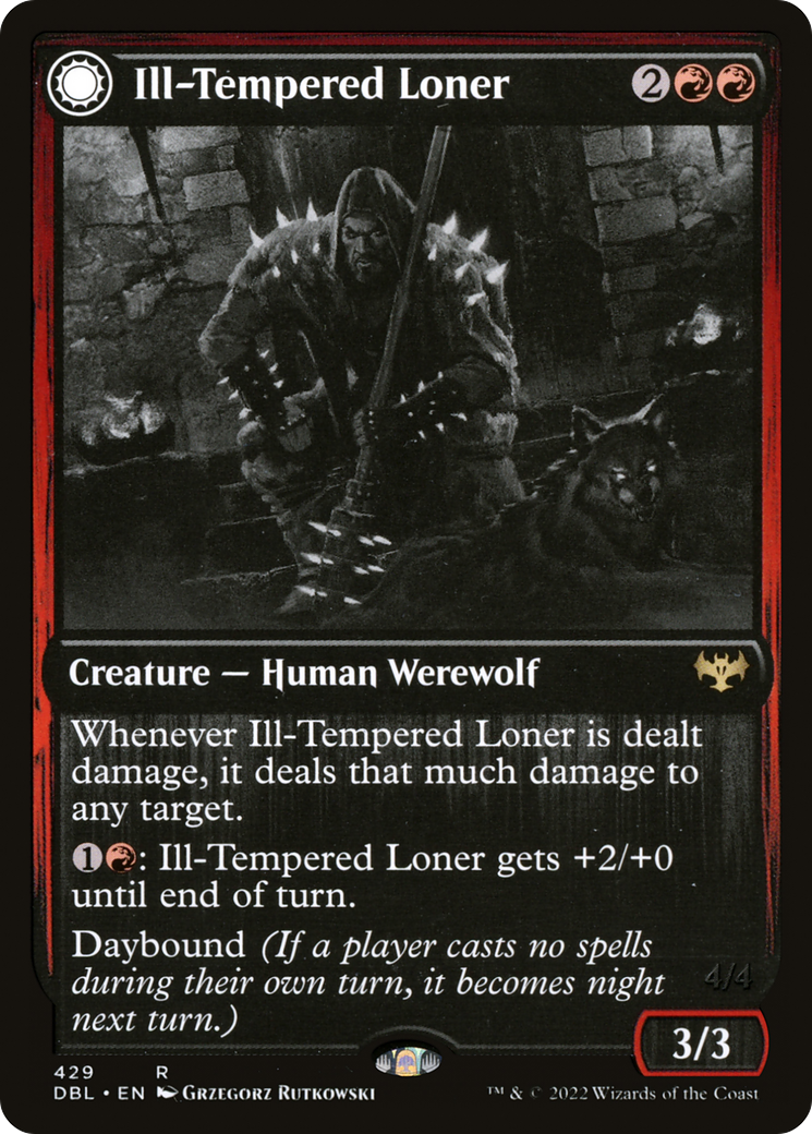 Image of Ill-Tempered Loner (DBL-429) - Innistrad: Double Feature: (Double Faced Transform) Foil