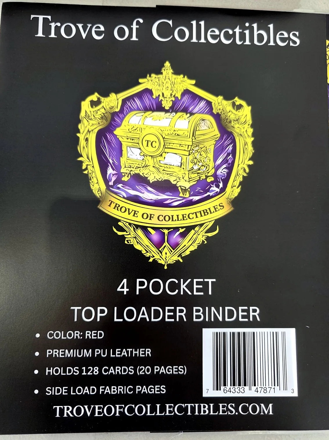 Image of TroveOfCollectible 4 Pocket Toploader Binder Red
