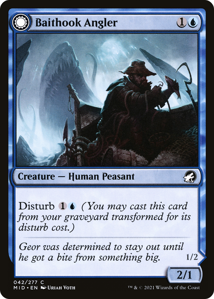 Image of Baithook Angler (MID-042) - Innistrad: Midnight Hunt: (Double Faced Transform) Foil