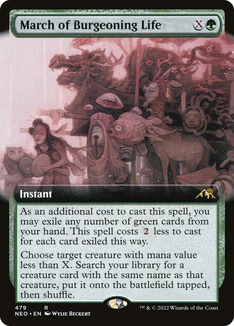 Image of March of Burgeoning Life (Extended Art) (NEO-479) - Kamigawa: Neon Dynasty: (Extended Art)