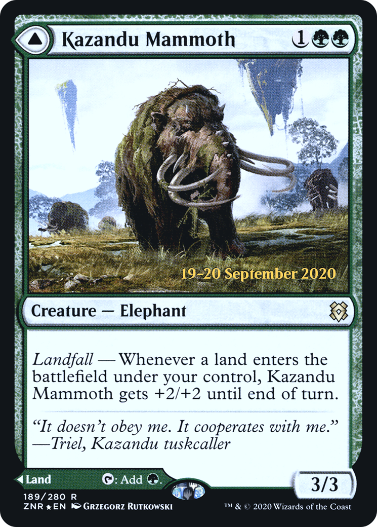 Image of Kazandu Mammoth (PRE-189) - Zendikar Rising Promos Foil