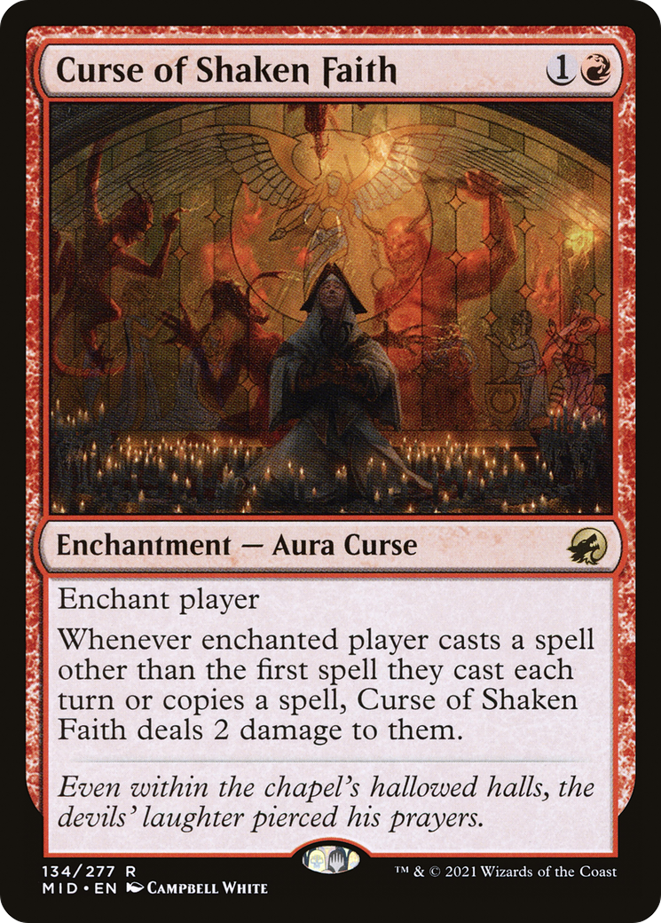 Image of Curse of Shaken Faith (MID-134) - Innistrad: Midnight Hunt Foil