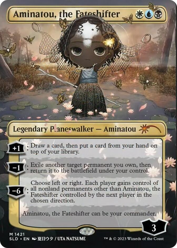 Image of Aminatou, the Fateshifter (Rainbow Foil) (SLD-1421) - Secret Lair Drop (Borderless) Foil