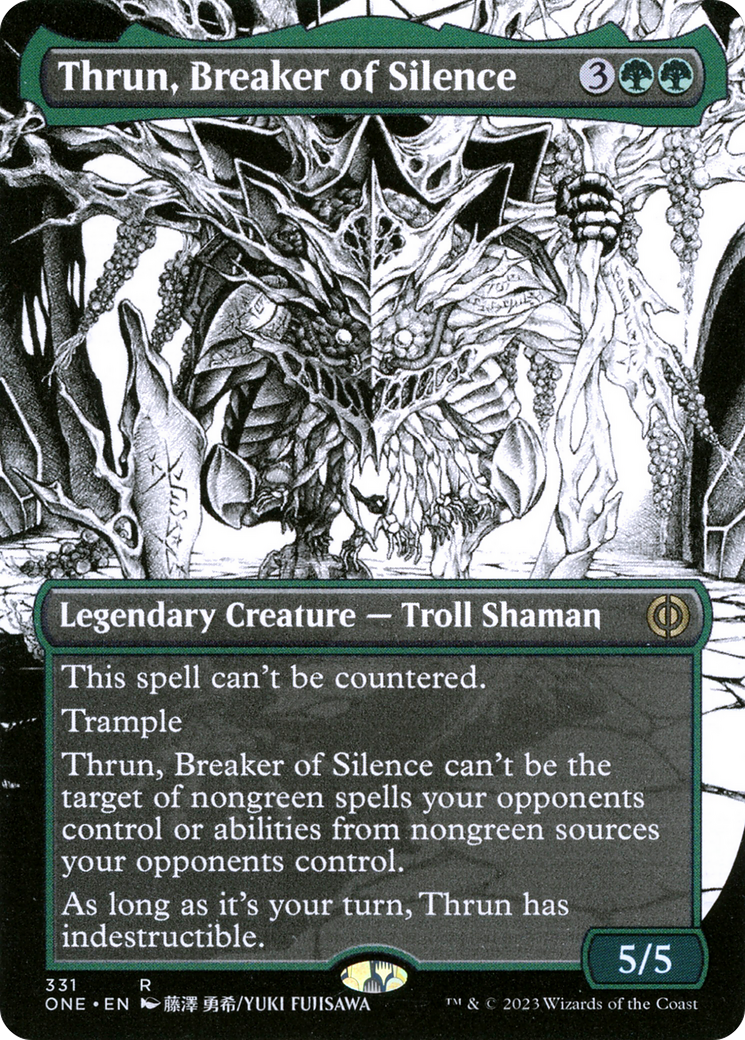 Image of Thrun, Breaker of Silence (Borderless) (ONE-331) - Phyrexia: All Will Be One: (Showcase) (Borderless)