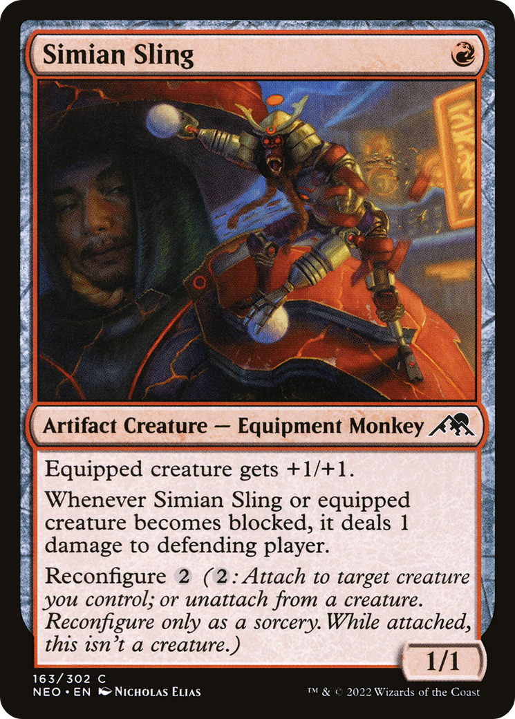 Image of Simian Sling (NEO-163) - Kamigawa: Neon Dynasty Foil