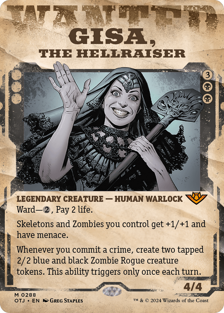 Image of Gisa, the Hellraiser (Showcase) (OTJ-288) - Outlaws of Thunder Junction: (Showcase) (Borderless)
