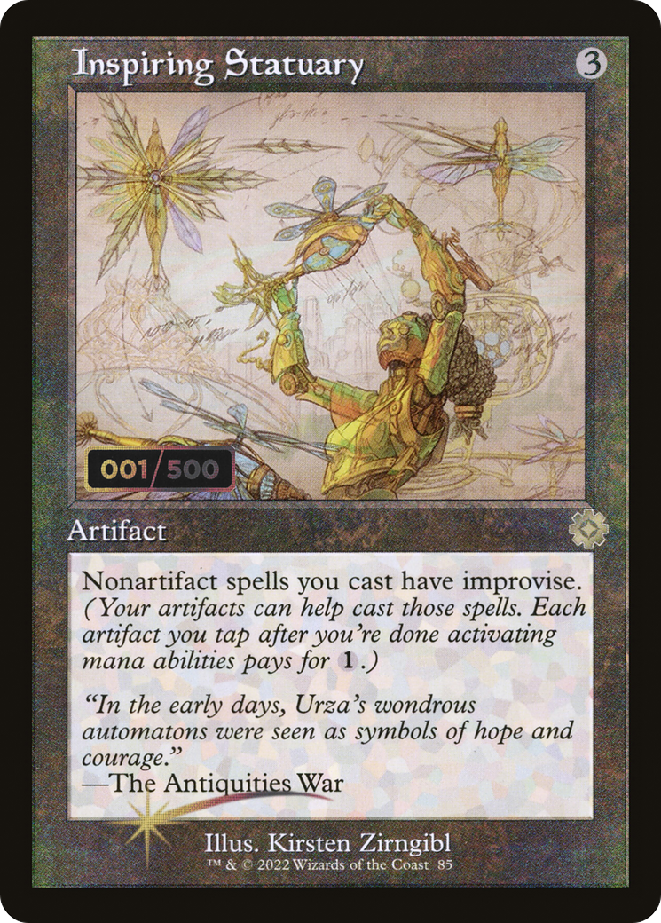 Image of Inspiring Statuary (Schematic) (Serial Numbered) (BRR-085) - The Brothers' War Retro Artifacts Foil
