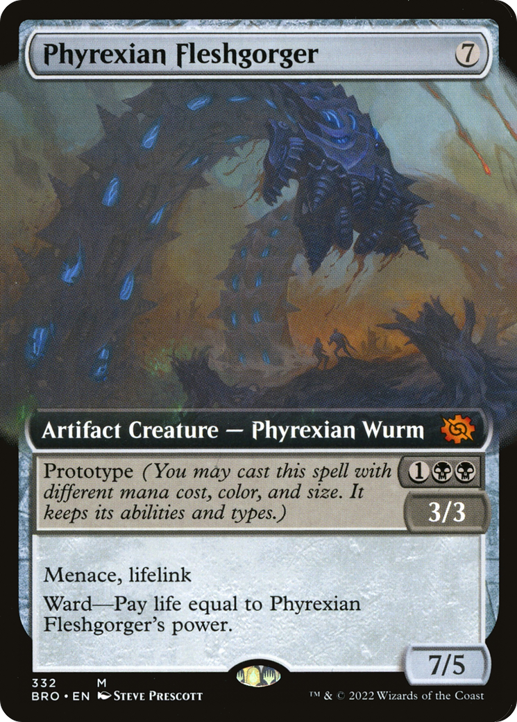 Image of Phyrexian Fleshgorger (Extended Art) (BRO-332) - The Brothers' War: (Extended Art)