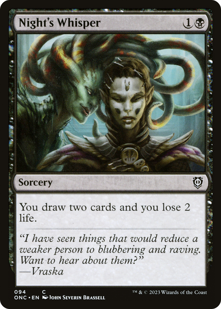 Image of Night's Whisper (ONC-094) - Phyrexia: All Will Be One Commander