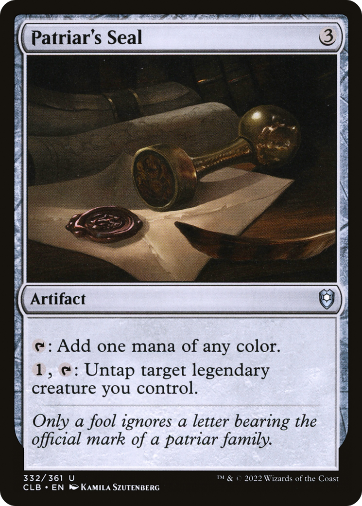 Image of Patriar's Seal (CLB-332) - Commander Legends: Battle for Baldur's Gate