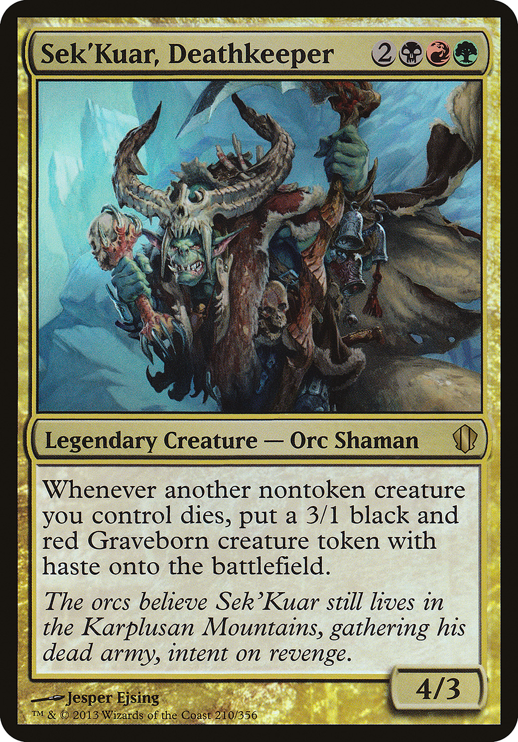 Image of Sek'Kuar, Deathkeeper (Commander 2013) (OVER-210) - Commander 2013 Oversized Foil
